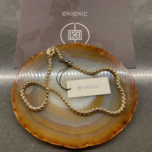 10K Gold Plated Italian Box Chain Necklace, 14” NWT - Picture 1 of 2